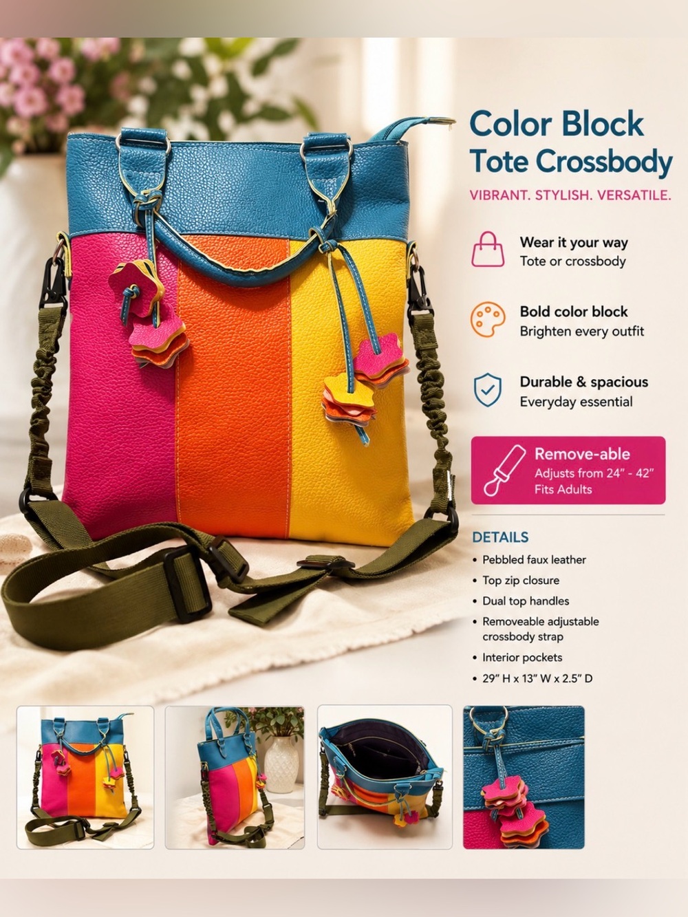 Color Block Tote - Picture 12 of 12